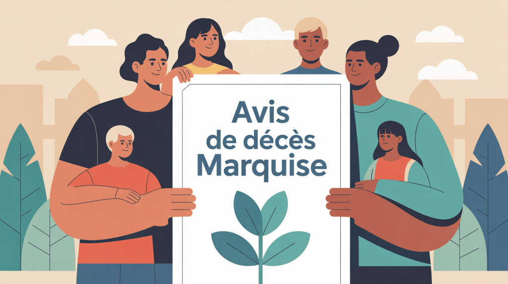 Illustration avis de décès marquise soutien famille