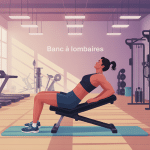 illustration banc à lombaires dans salle moderne