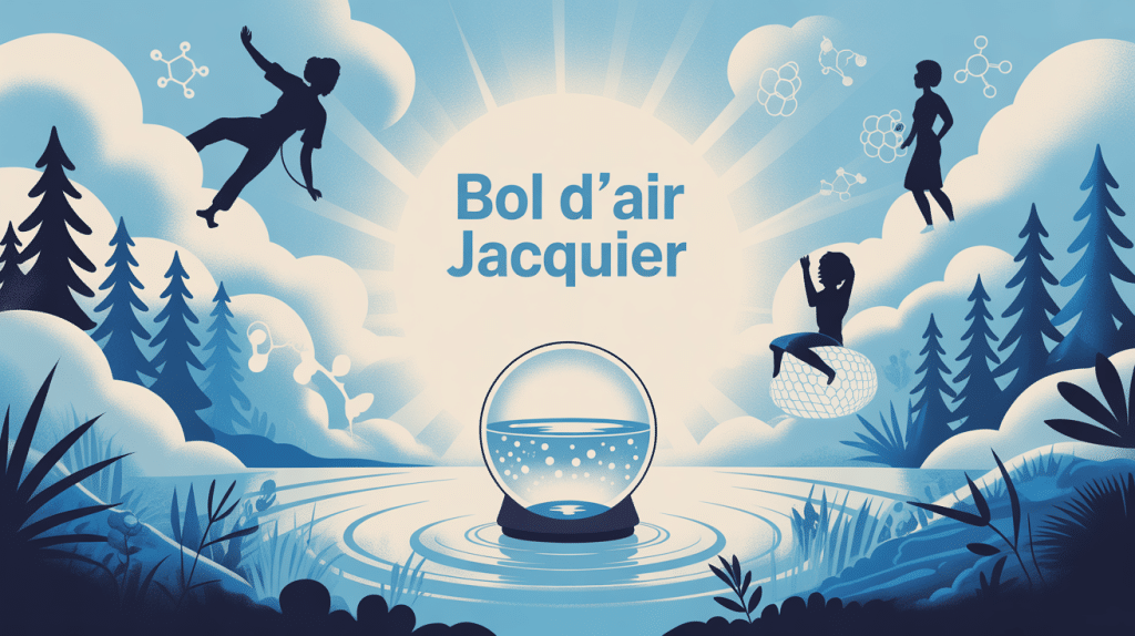 Bol d'air Jacquier avis pneumologue au centre, silhouettes respirant, fond forêts de pins