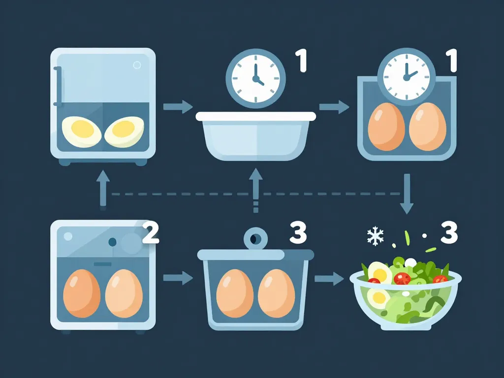Diagramme conservation oeuf dur pourri frigo et température ambiante