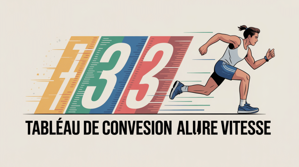 illustration conversion allure vitesse coureur chiffres piste