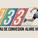 illustration conversion allure vitesse coureur chiffres piste