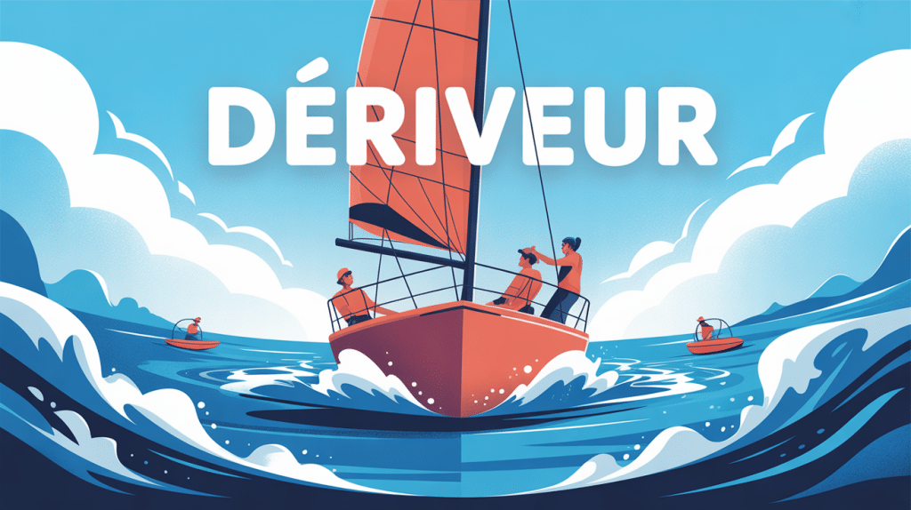 Illustration vectorielle moderne d'un deriveur sur l'eau