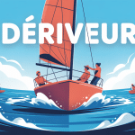Illustration vectorielle moderne d'un deriveur sur l'eau