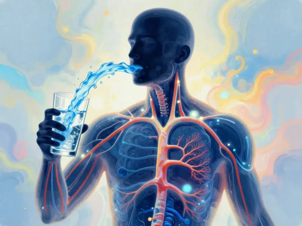 illustration effets eau alcaline et hypertension sur circulation