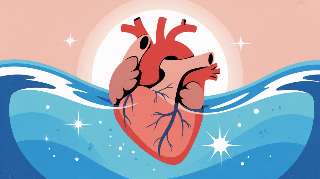 illustration eau alcaline et hypertension cœur santé