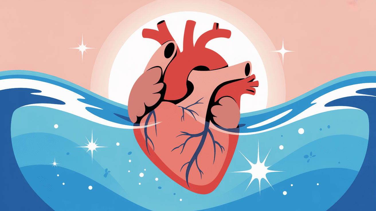 illustration eau alcaline et hypertension cœur santé