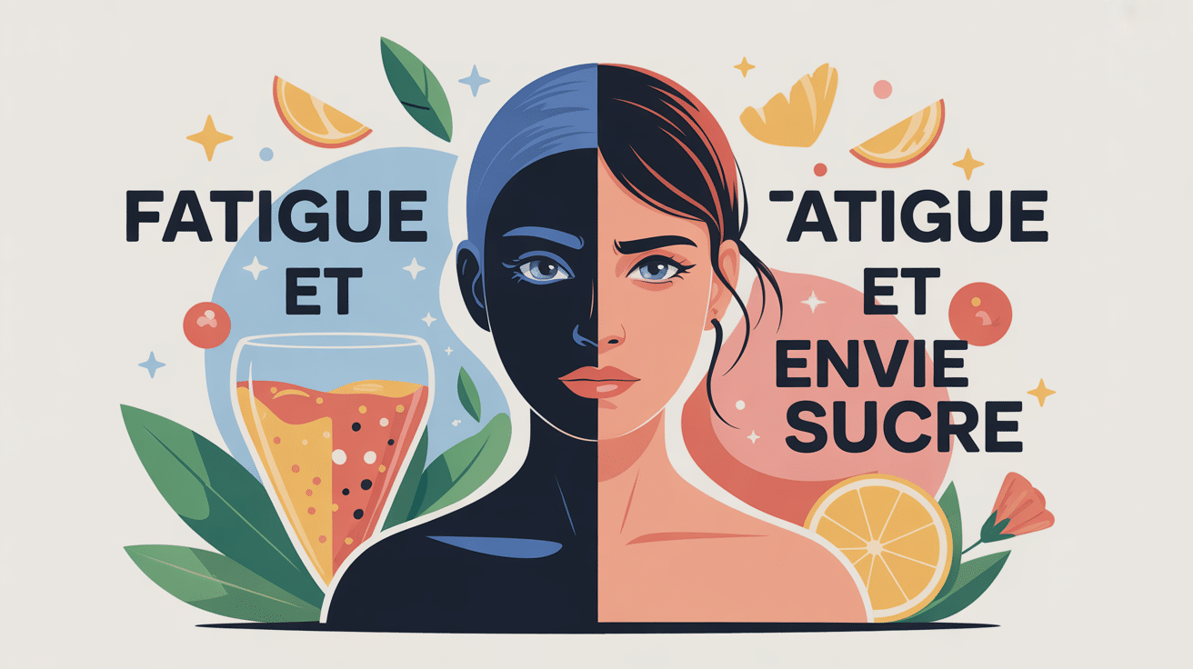 illustration fatigue et envie de sucre silhouette énergisée