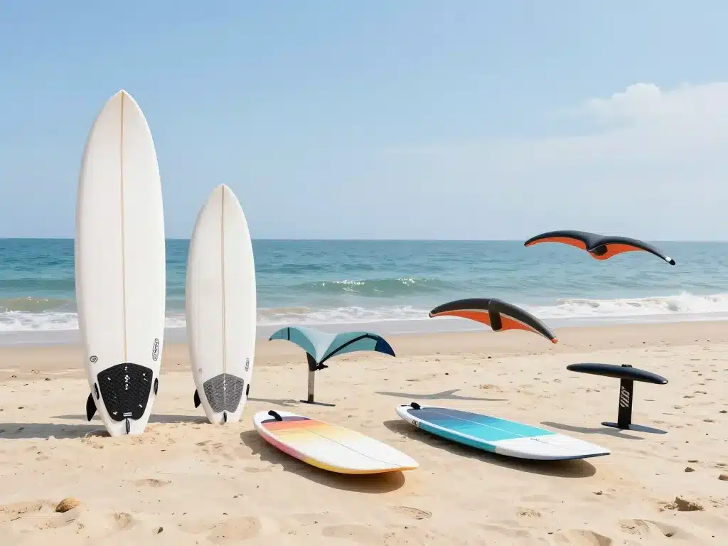 équipement foil surfers débutant et avancé plage