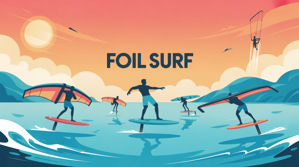 illustration foil surfers différentes pratiques