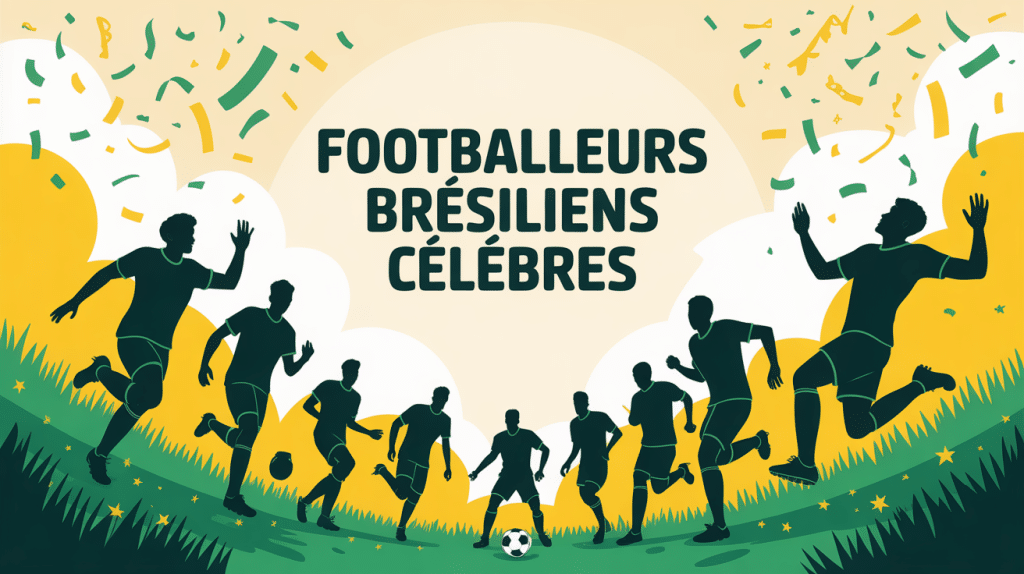 illustration footballeur brésilien célèbre panorama