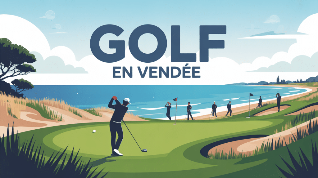 Golf en Vendée en bord de mer avec dunes et joueurs