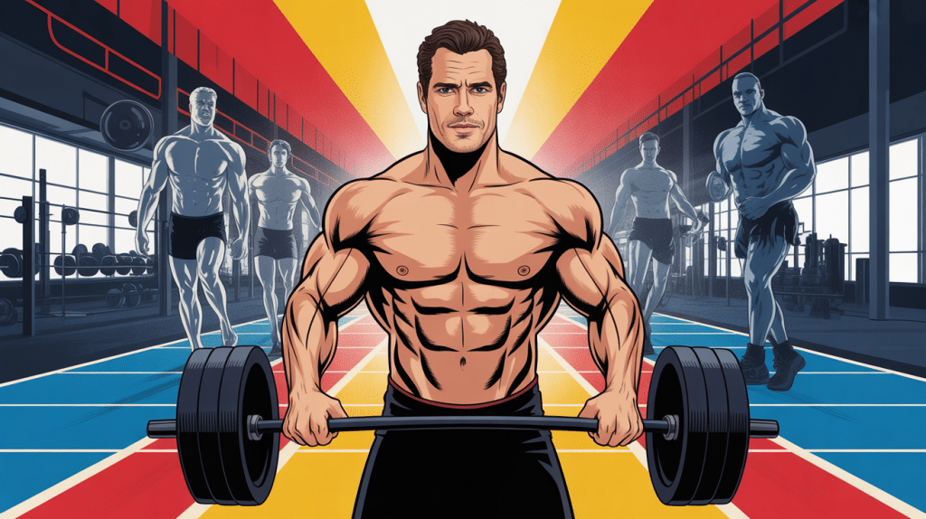 henry cavill musculation illustration transformation physique