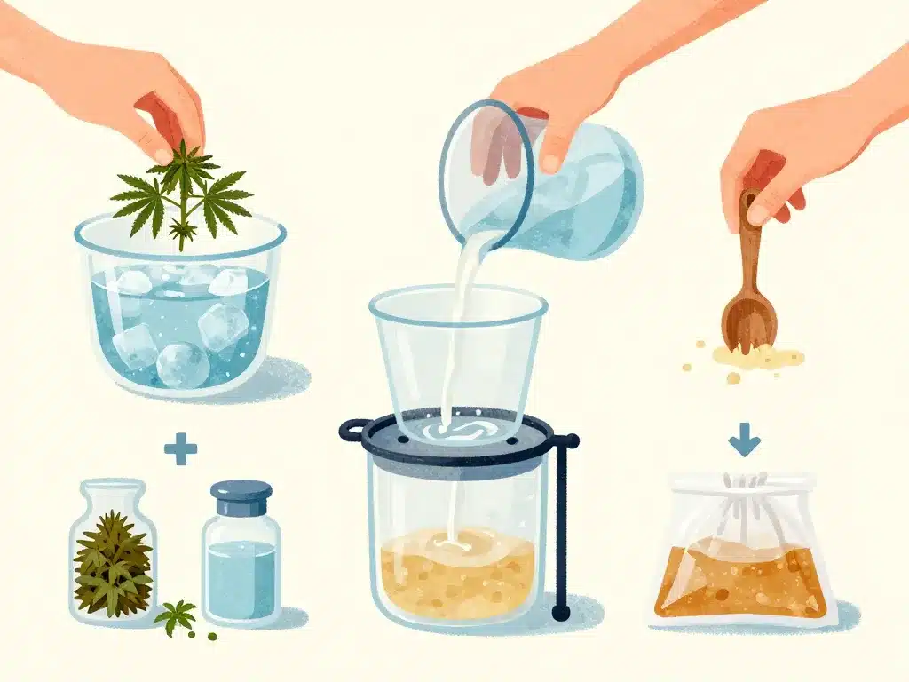 Illustration extraction ice-o-lator étapes clés et filtration