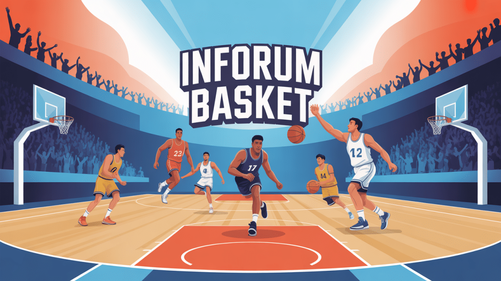 illustration club inforum basket joueurs supporters