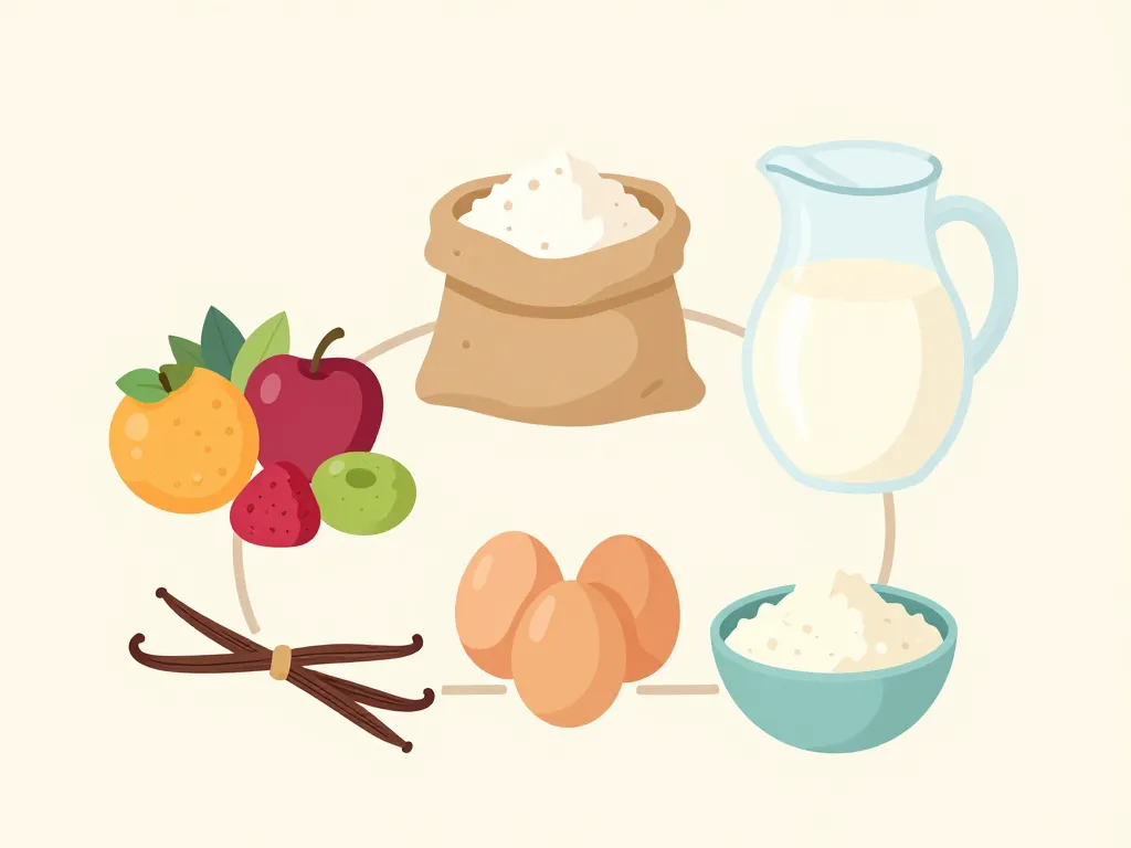 ingrédients principaux clafoutis sans sucre en diagramme