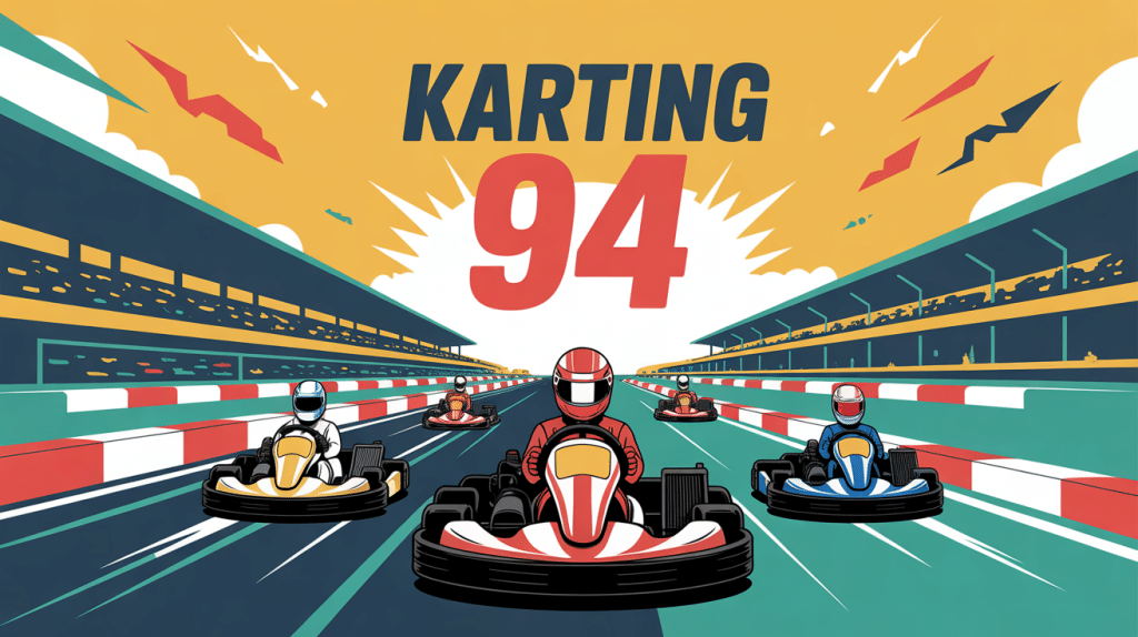 illustration course de karting dans le 94 ambiance festive