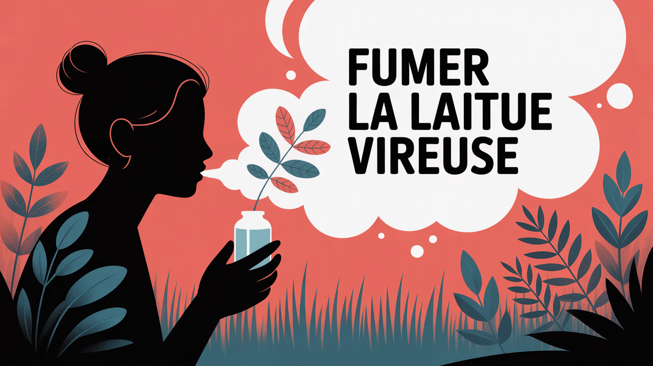 laitue vireuse fumer danger illustration vectorielle