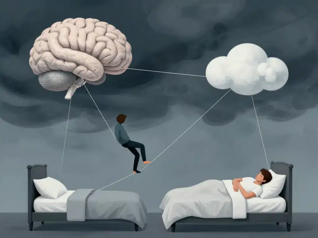 manque de serotonine symptomes humeur anxiete sommeil illustration