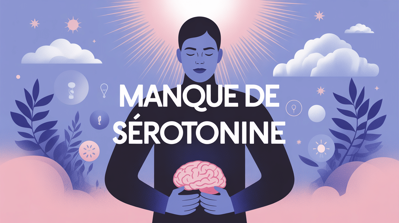 manque de serotonine symptomes illustration douce santé mentale