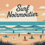 noirmoutier surf illustration plage vagues île
