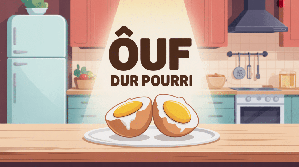 Illustration œuf dur pourri coupé sain et abimé
