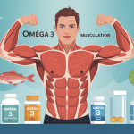 illustration omega 3 musculation récupération prise masse