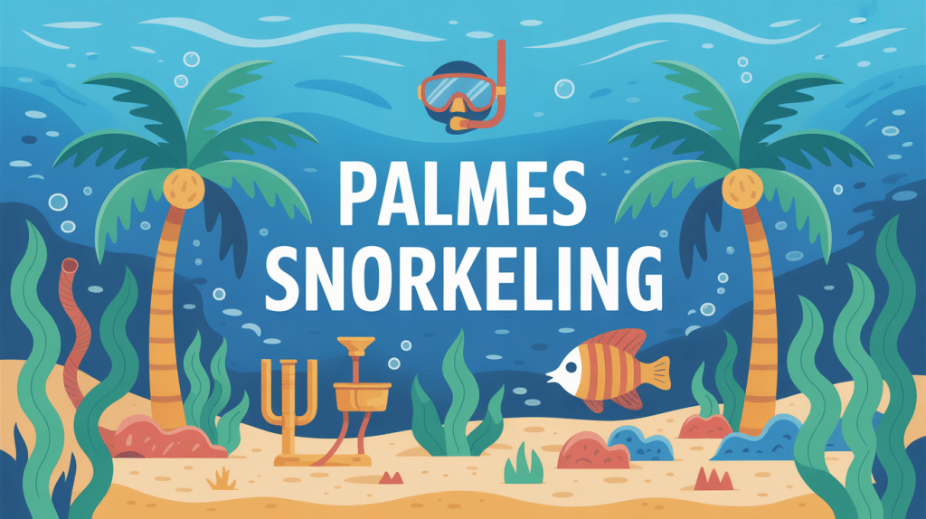 illustration palmes snorkeling choix et accessoires