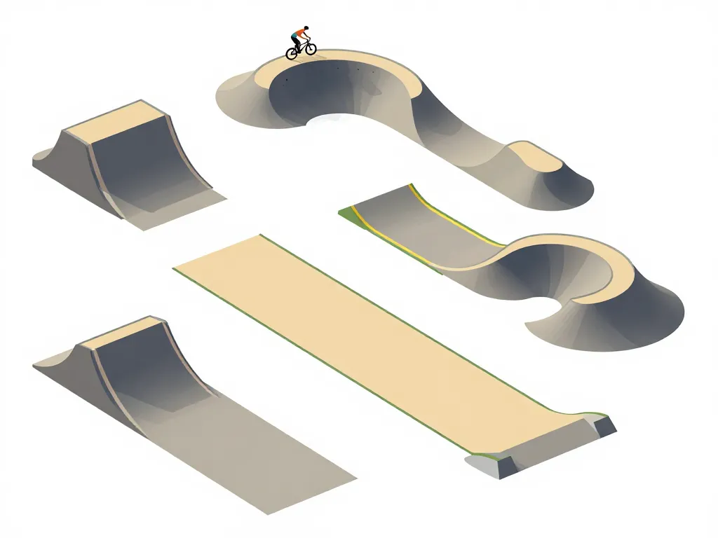 schema isometrique piste bmx moderne elements clés