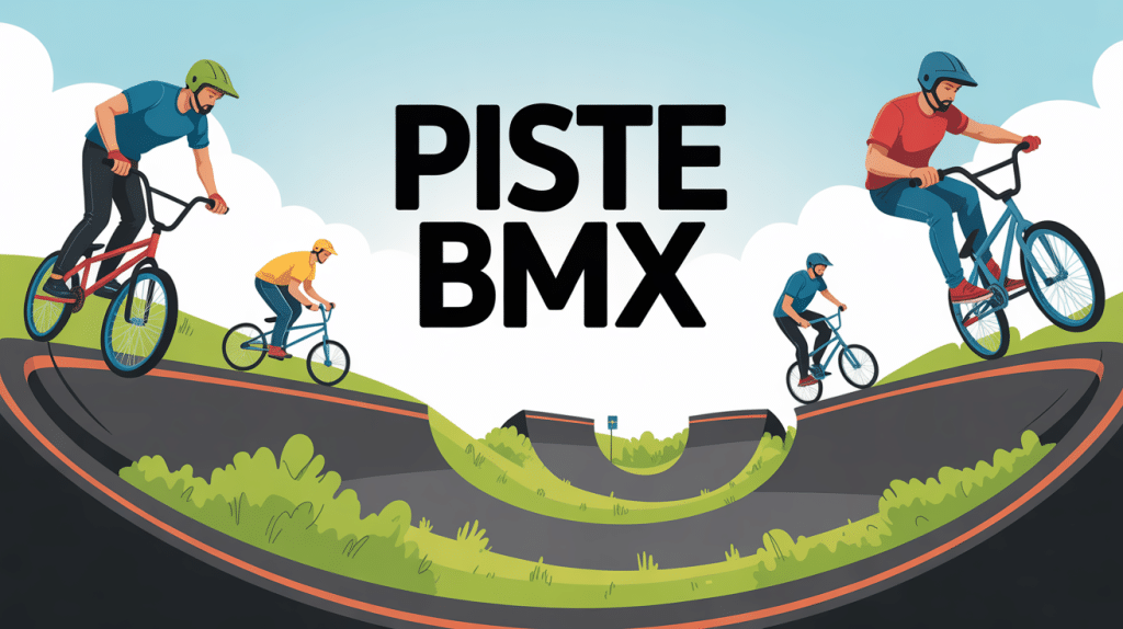 vue dynamique de piste bmx moderne avec bosses et virages