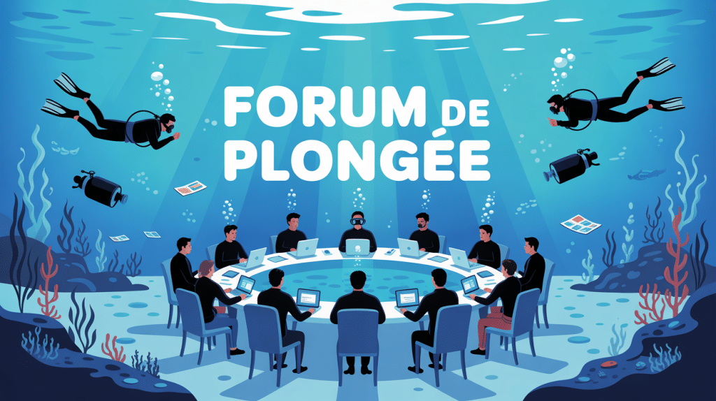 illustration forum de plongée, table ronde sous-marine
