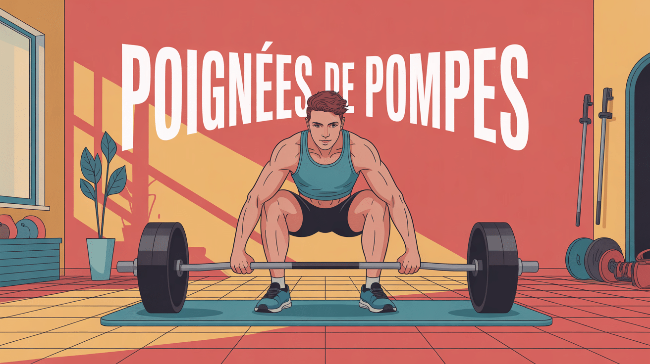 athlète utilisant poignées pompes à la maison