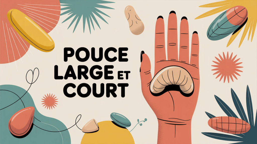 Illustration pouce large et court main stylisée