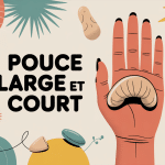 Illustration pouce large et court main stylisée