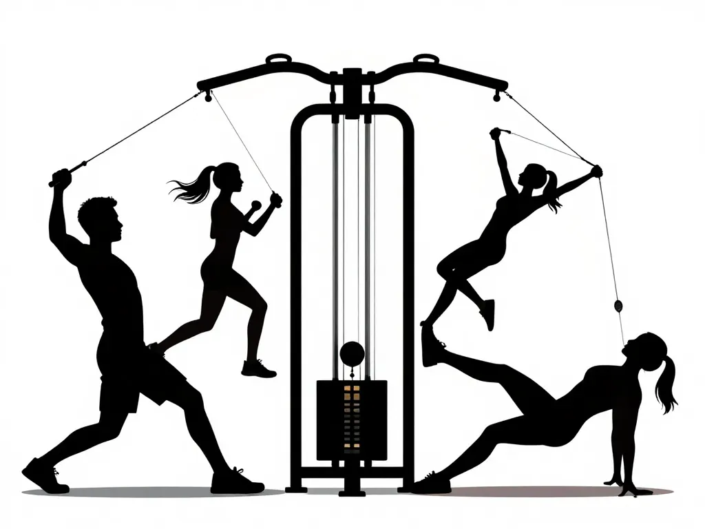 Exercices variés poulie musculation corps entier