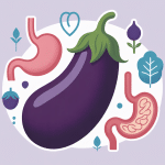 Illustration centrale aubergine et problèmes gastro-intestinaux allergie