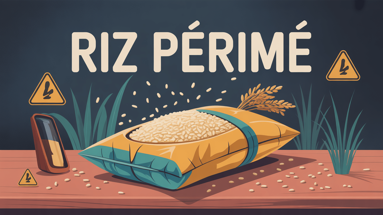 illustration riz périmé danger vieux paquet conservation