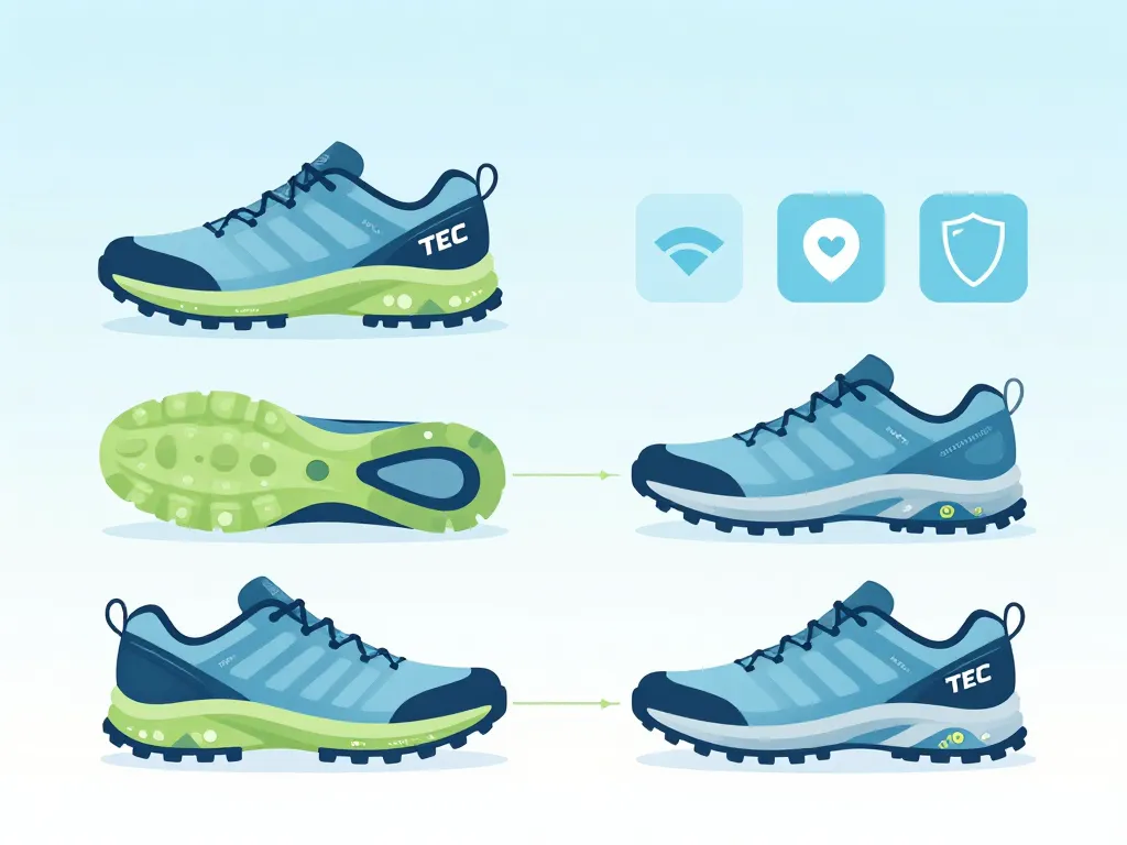 schéma technique chaussures trail tec