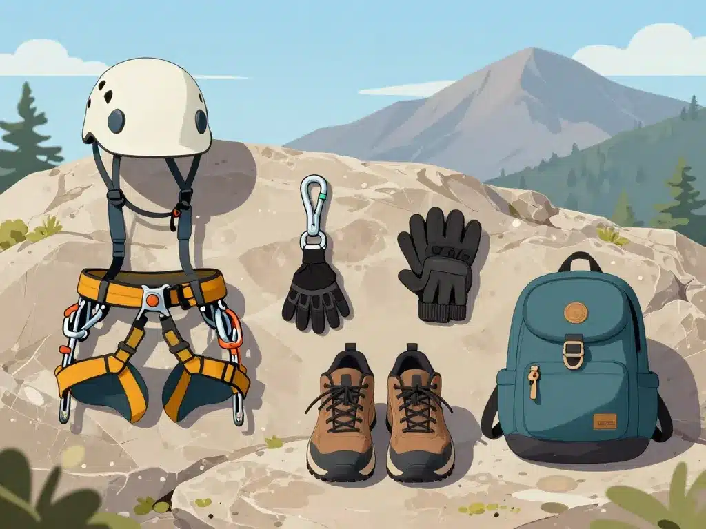 Matériel sécurité via ferrata Pyrénées