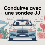Illustration apaisante sur sonde jj et voiture au volant