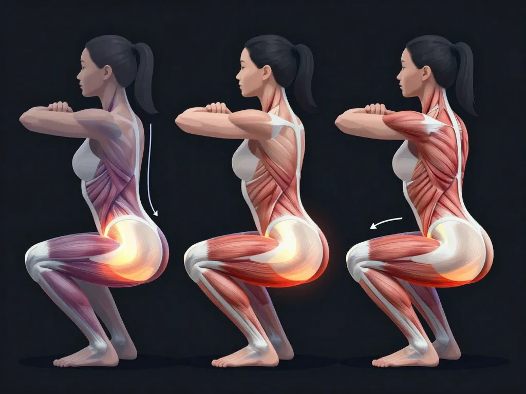 diagramme squat fessier activation fessiers