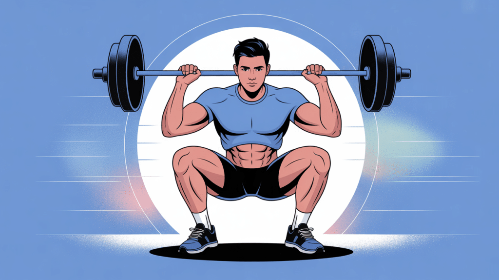 illustration squat fessier exercice musculation