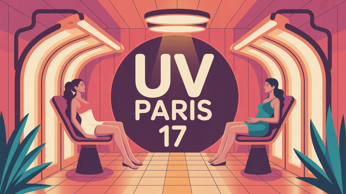 Illustration uv paris 17 bronzage sécurisé cabines modernes