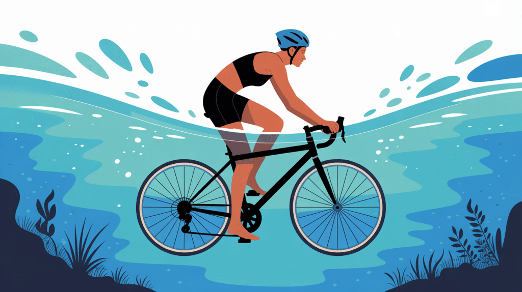 illustration velo aquatique en piscine
