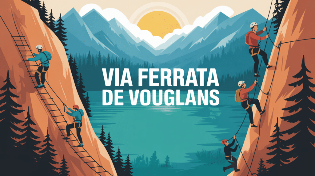 Illustration falaise et lac via ferrata Vouglans