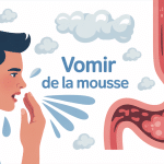 illustration informative vomir de la mousse