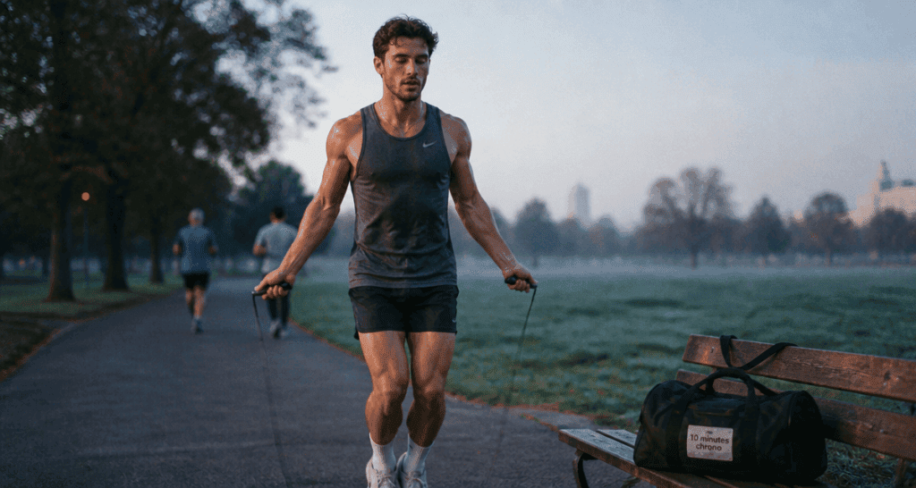 10 minutes de corde a sauter calories jeune adulte sautant au parc