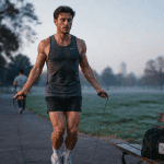 10 minutes de corde a sauter calories jeune adulte sautant au parc