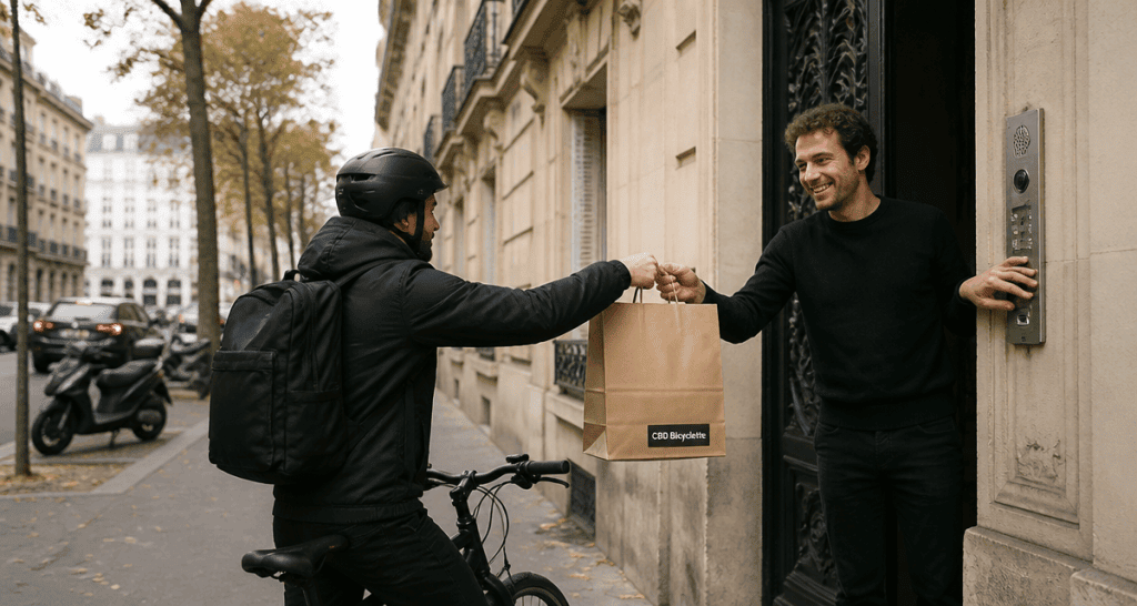 coursier cbd bicyclette livre à vélo paris
