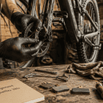 changer plaquette de frein velo sur VTT en atelier